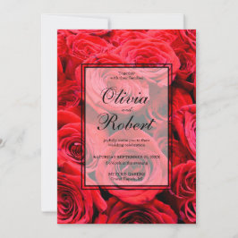 Elegant röd ros rödblommor röd blommigt inbjudningar