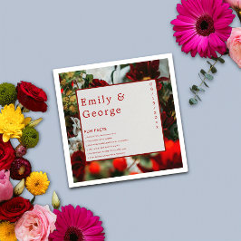 Elegant Röd ros Roligt Facts Summer Blommigt Bröll Pappersservett