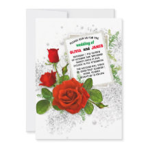 Elegant Röd ros Romantic Blommigt Bröllop