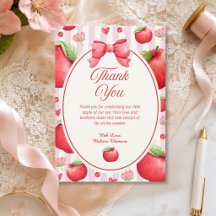 Elegant röd rosa äpple Coquette Baby Shower