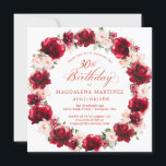 Elegant Röd Rosa Blommigt Utandning 30års födelsed Inbjudningar<br><div class="desc">Vackra vattenfärger röd ros och rosa skapar en elegant andedräkt för att dekorera inbjudan till 30års födelsedag. Den kalligrafi som används tillför en speciell beröring. Den här födelsedagsinbjudan finns i både traditionell kartong och en nedladdningsbar version. Den ingår i insamlingen av Rosa och Röd ros Peony. Du kan välja ett...</div>