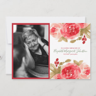 Elegant röd rosblommigt, i att älska tack kort