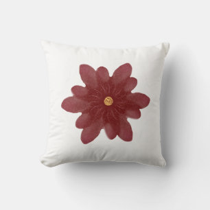 Elegant röd sammetsblomma på svart   Mörk blomster Kudde