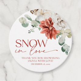 Elegant röd snö i kärlek Vinter Bröllopsdusch Gåvor Etiketter
