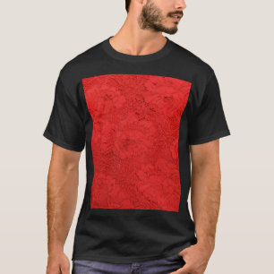 Elegant röd snöre, sömlös struktur t shirt