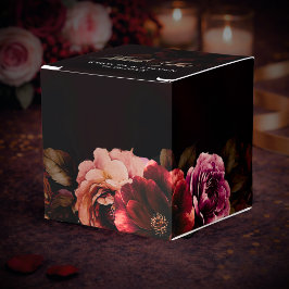 Elegant röd svart dyster blomsterbröllop presentaskar