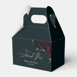 Elegant röd turkos blomster mörk stämning mörkt br presentaskar