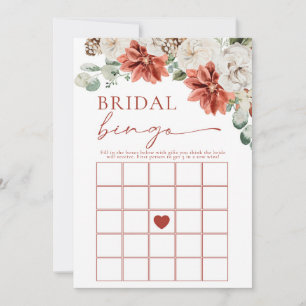 Elegant röd vinter bröllop bingo bröllopsdusch spe inbjudningar