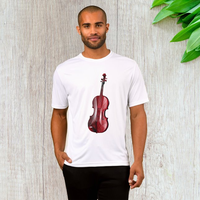 Elegant röd violinmusikinstrument t shirt (Skapare uppladdad)
