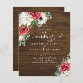 Elegant röd vit blå blomsterbröllop budget