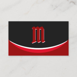Elegant röda former på svart monogram 3d effekt visitkort
