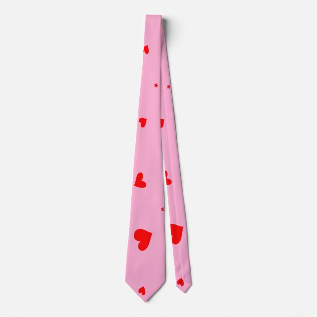 Elegant röda hjärtan Alla hjärtans dag rosa Slips (Framsida)
