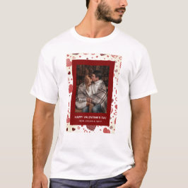 Elegant röda hjärtan Glad Alla Hjärtans Dag 1 Foto T Shirt