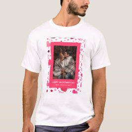 Elegant röda hjärtan Glad Alla Hjärtans Dag 1 Foto T Shirt