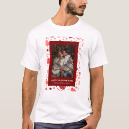 Elegant röda hjärtan Glad Alla Hjärtans Dag 1 Foto T Shirt