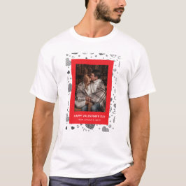 Elegant röda hjärtan Glad Alla Hjärtans Dag 1 Foto T Shirt