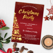 Elegant: Röda julen Glitter Träd Guld Party i