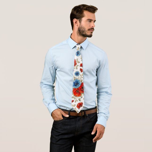 Elegant Röda och Guld Glitter, minnesvallmo för mi Slips (In Situ)