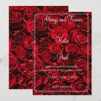 Elegant Röda Rosor Redigerbar Bröllopsinbjudan Inbjudningar
