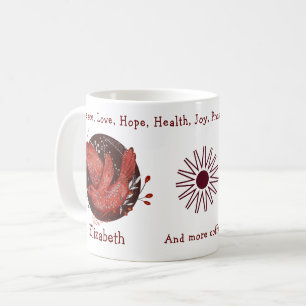 Elegant rödfågel och växter. Unik och roligt Kaffemugg