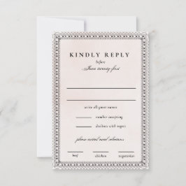 Elegant Rodnad och Svart Akvarell Spets Bröllop OSA Kort