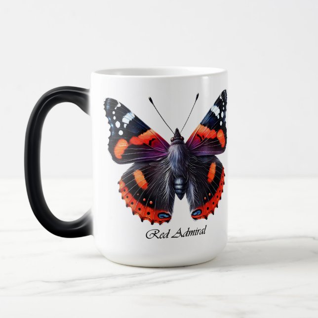 Elegant rödradmiral fjäril omslag  magisk mugg (Vänster)
