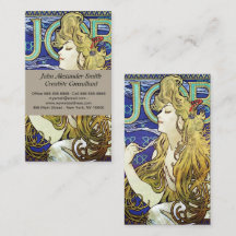 Elegant Rök,Job av Alphonse Mucha Art Nouveau