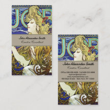 Elegant Rök,Job av Alphonse Mucha Art Nouveau