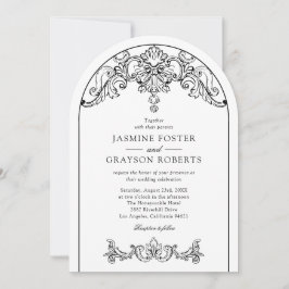 Elegant rokoko vintage bröllop inbjudningar