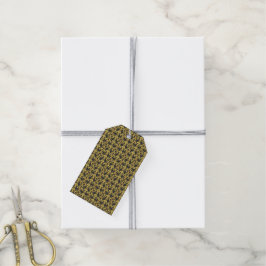 Elegant rokokoupplivande guld- och kolbarock presentetikett