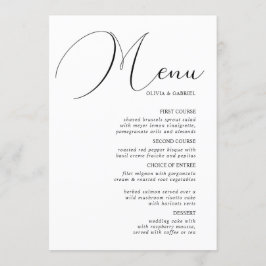 Elegant - rolig calligraphy Classic Bröllop Menu Meny