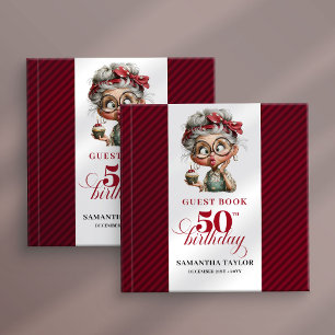 Elegant rolig dam 50-årsdag humor gästbok
