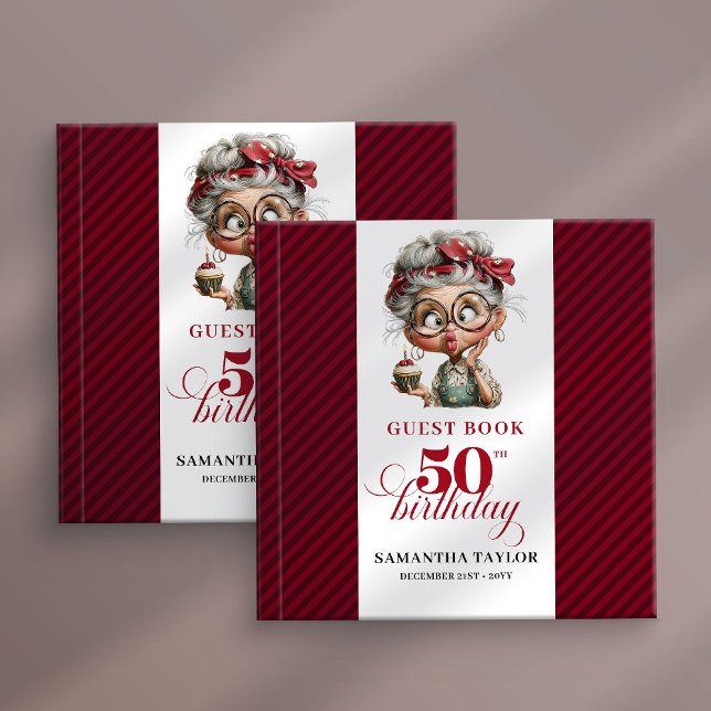 Elegant rolig dam 50-årsdag humor gästbok (Elegant Funny Lady 50th Birthday Humor Guest Book

)