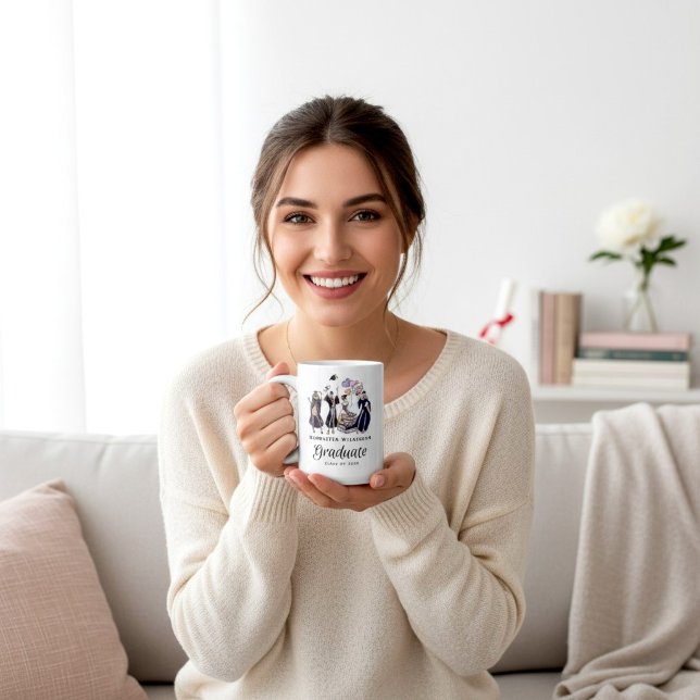 Elegant Rolig Graduate Tossad Studentmössa Klass 2 Kaffemugg (Skapare uppladdad)