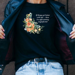 Elegant Roligt Blommigt 50:e födelsedagen T- Shirt T