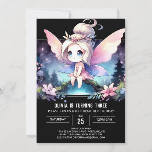 Elegant Roligt Fairy Birthday Inbjudningar