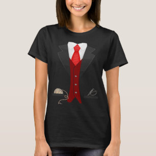 Elegant Roligt Fake Tuxedo Kostym Nice Black Tie T Shirt