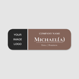 Elegant Roman Coffee Brown and Black: Company LOGO Namnbricka