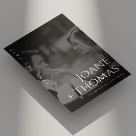 Elegant Roman Font Photo Bröllop spara datum Spara Datumet