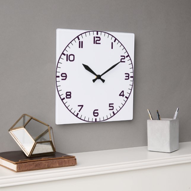 Elegant Roman Numerals Clock Ansikte Design Fyrkantig Klocka (Kontor)