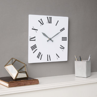 Elegant Roman Numerals Clock Ansikte Design Fyrkantig Klocka