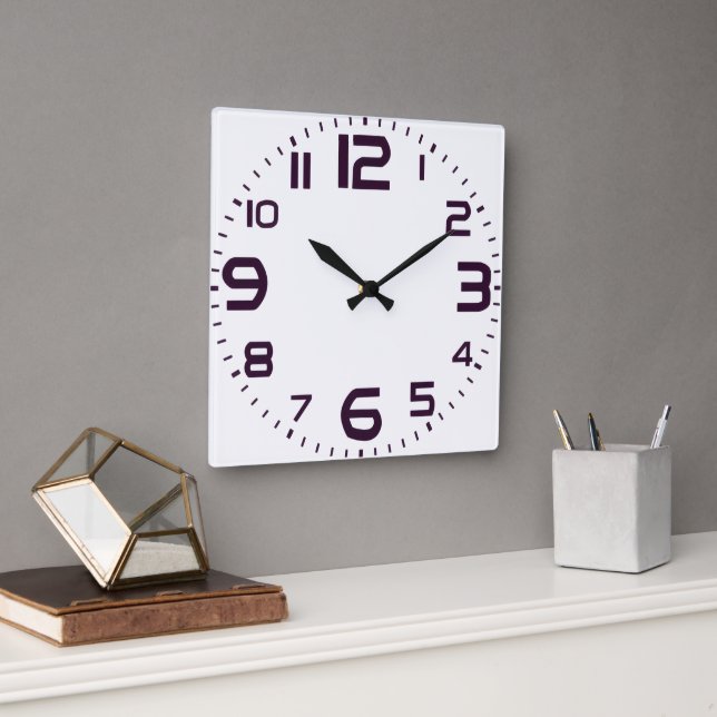 Elegant Roman Numerals Clock Ansikte Design Fyrkantig Klocka (Kontor)