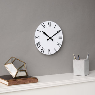 Elegant Roman Numerals Clock Ansikte Design Rund Klocka