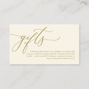 Elegant Romantic, A note on gifts, Money Pengarar Tilläggskort