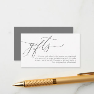 Elegant Romantic, A note on gifts, Money Pengarar Tilläggskort