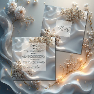 Elegant romantic babys breath floral wedding tilläggskort