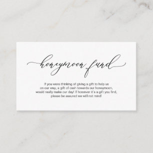 Elegant Romantic, Black, Bröllop Honeymoon Fund Tilläggskort