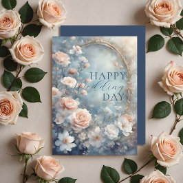 Elegant Romantic Blommigt Bröllop Grattisar Kort