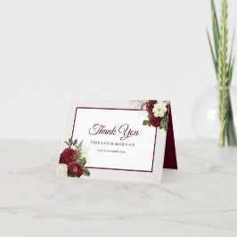 Elegant Romantic Blommigt Bröllop Tack Kort
