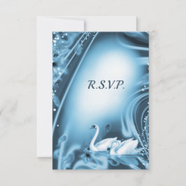 Elegant Romantic Blue Svan Kärlek Bröllop OSA Kort